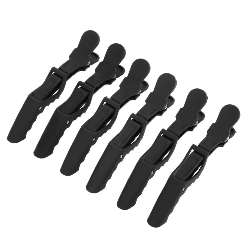 6 Stks/set Black Croc Haarspeldjes Kappers Sectioning Grip Clips Snijden Klemmen Professionele Salon Haar Styling Tool Accessoire