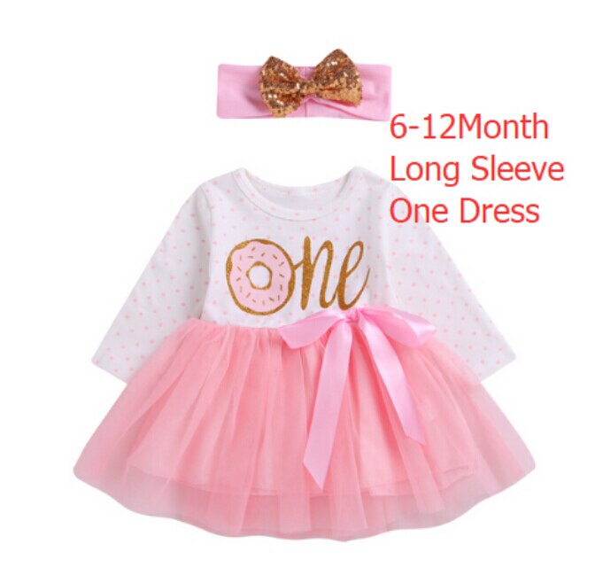 1st 2nd 3rd Third Birthday Donut Polka Dot Dress Girls Toddler Outfits Tutu Dresses Princess Party Dress: 6