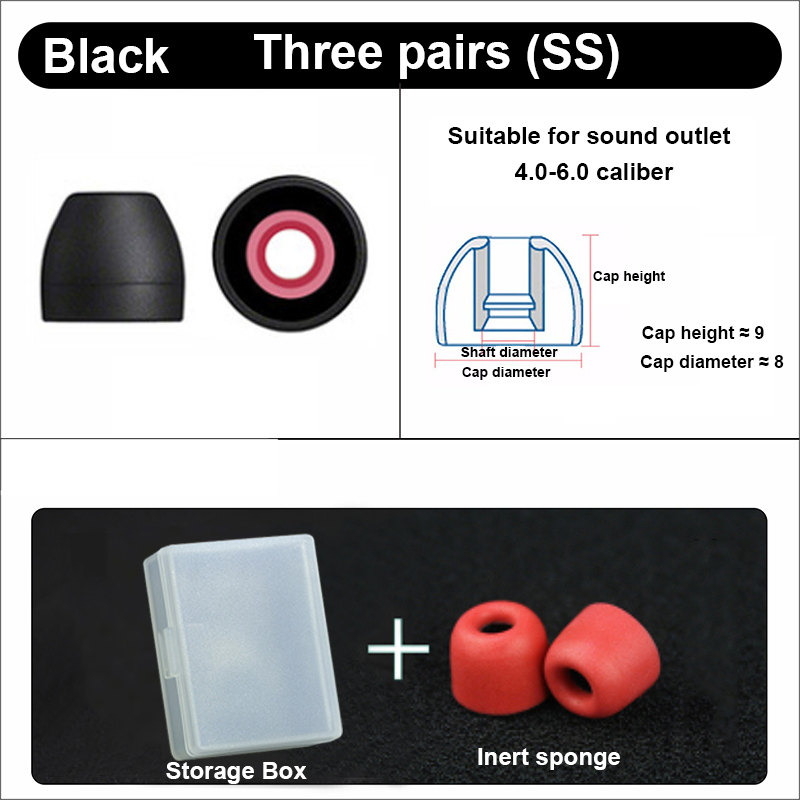 3 par ørepropper til sony wf -1000 xm 4 bløde silikone beskyttende ørepropper anti-allergiske ørepropper undgår at falde af ørepuder cover: Sort-ss