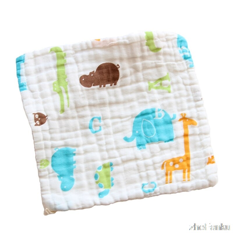 6 Layer Kindje Zakdoek Vierkante Fruit Patroon Handdoek 25X25Cm Mousseline Katoen Baby Gezicht Handdoek Veeg Doek Baby stuff Voor Pasgeborenen