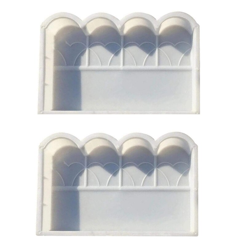 2Pcs Garden Fence Mold Fence Concrete Mold, Brick Cement Mould Garden Path Plastic DIY Tool Courtyard Garden Fence Mold: Default Title