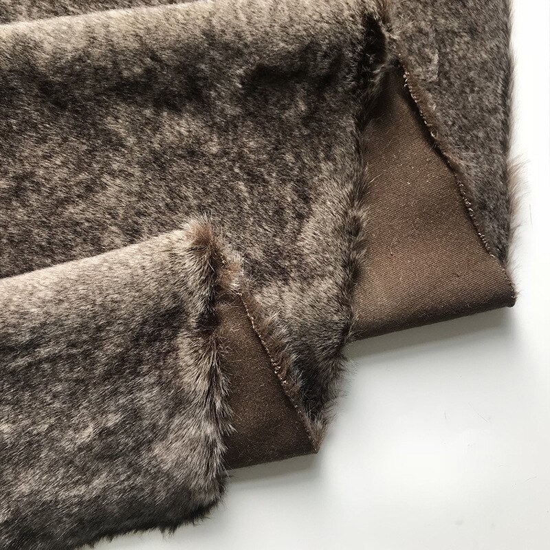 Faux fur brown coffee three-color fur fashionable fur coat flannel fabric