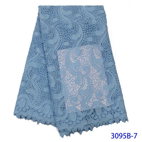 Nigerian African Lace Fabrics 5Yards Guipure Lace Fabric African Cord Lace Fabric For Wedding Dress French Lace: Picture 7