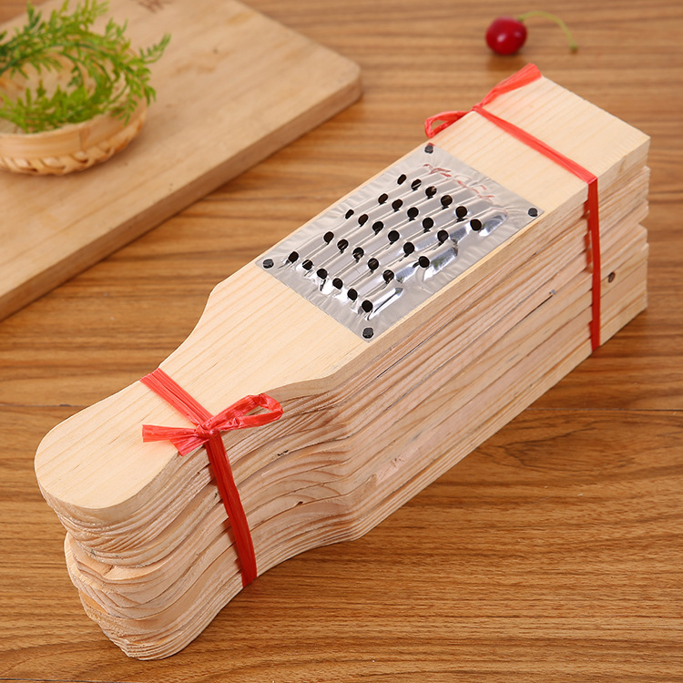 1PC Karotten Reibe Holz und Edelstahl Kartoffeln Reibe Zwiebel Schneidemaschine Obst Gemüse Werkzeuge Küche Spielereien OK 0763