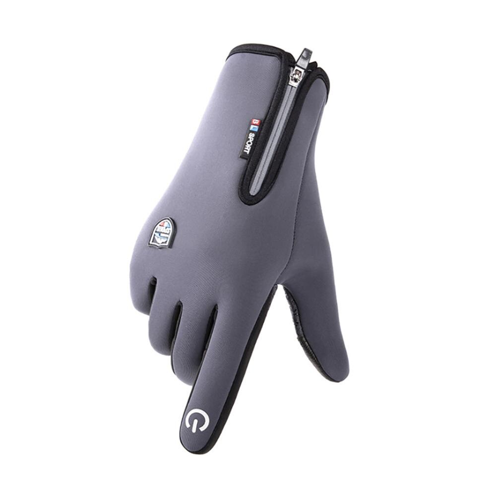 Waterdichte Winter Warme Handschoenen Mannen Ski Handschoenen Snowboard Handschoenen Motorrijden Winter Touchscreen Sneeuw Windstopper Handschoen: Gray / M