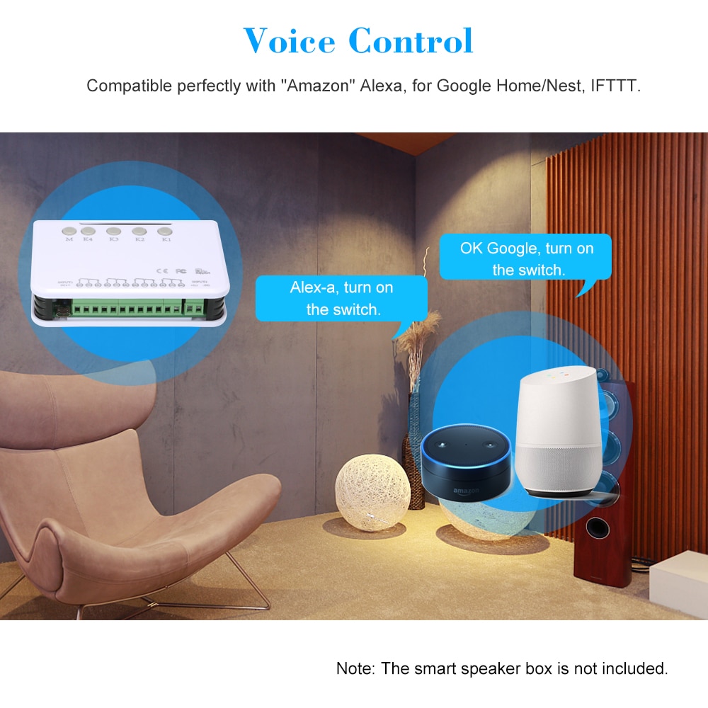 Smart Afstandsbediening Draadloze Schakelaar Universele Module 4ch DC 5 v Wifi Schakelaar APP Afstandsbediening Garagedeur Schakelaar Compatibel