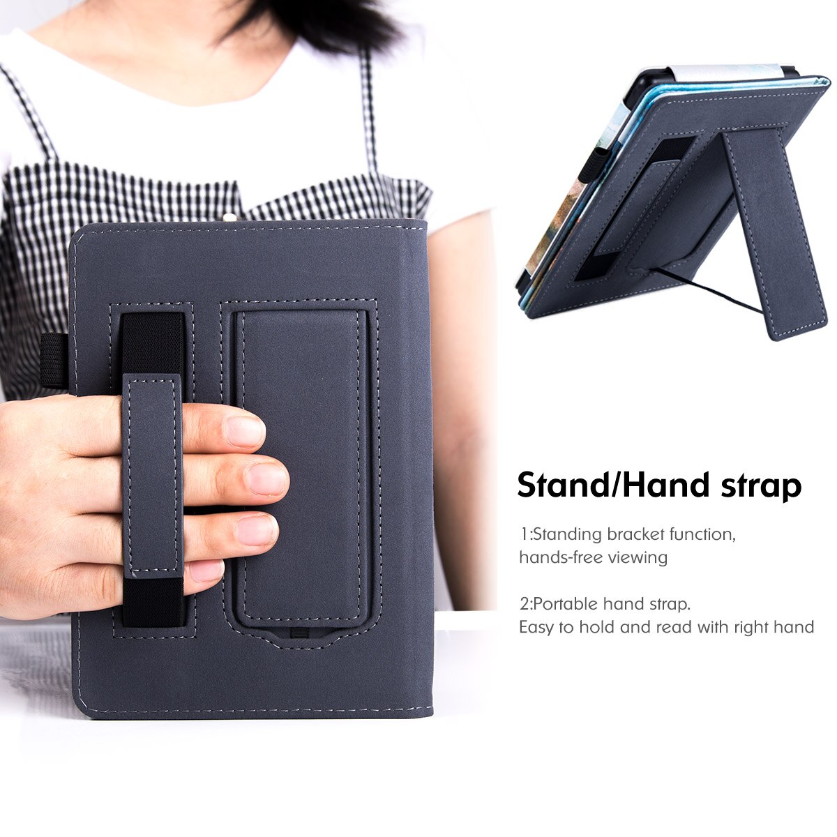 BOZHUORUI Colorful Case for Pocketbook Aqua 2/Pocketbook 614/615/624/625/626/640/641 - with Hand Strap/Stand/Magnetic Closure
