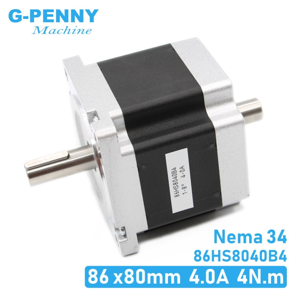 NEMA 34 CNC stepper motor 86x80mm 4.0A dual shaft Nema34 stepping motor For CNC wood working machine
