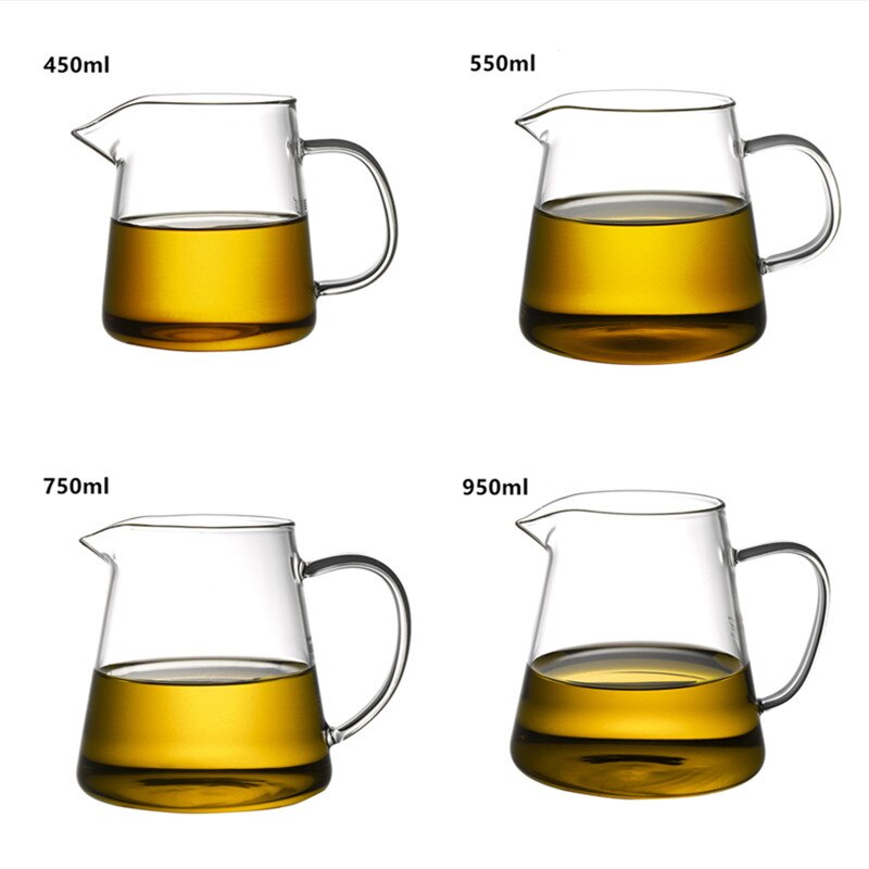 Värmebeständig glas tekanna kinesiskt teservis tillbehör chahai förtjockat borosilikatglas mjölkkanna kaffekanna vattenkanna