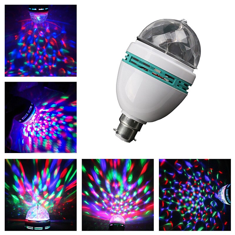 Bunte Auto rotierend Bühne Disko Licht E27B27 3W RGB LED Lampe Party Licht Birne Für Heimat Dekor Beleuchtung: B27 Bajonett