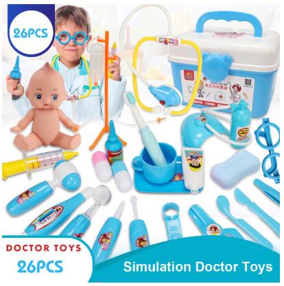 Per bambini medico giocattolo della casa del gioco medico set giocattolo ragazza medico della scatola strumento ragazzo infermiera bambino iniezione stetoscopio strumento di bambino regalo: Grigio