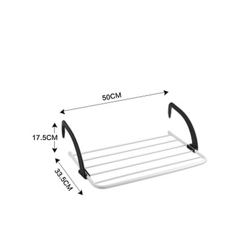 52x16x34.5cm Foldable Drying Rack Folding Outdoor Pole Portable Clothes Punch Radiator Hanger Balcony Telescopic Dryer Airer