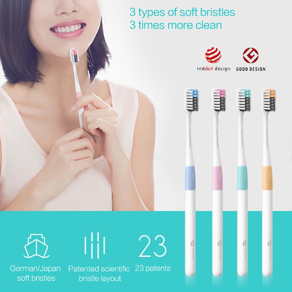 DR·BEI Toothbrush Ultra-fine Soft Bristles Gum Care Portable Bass Toothbrush for Travel