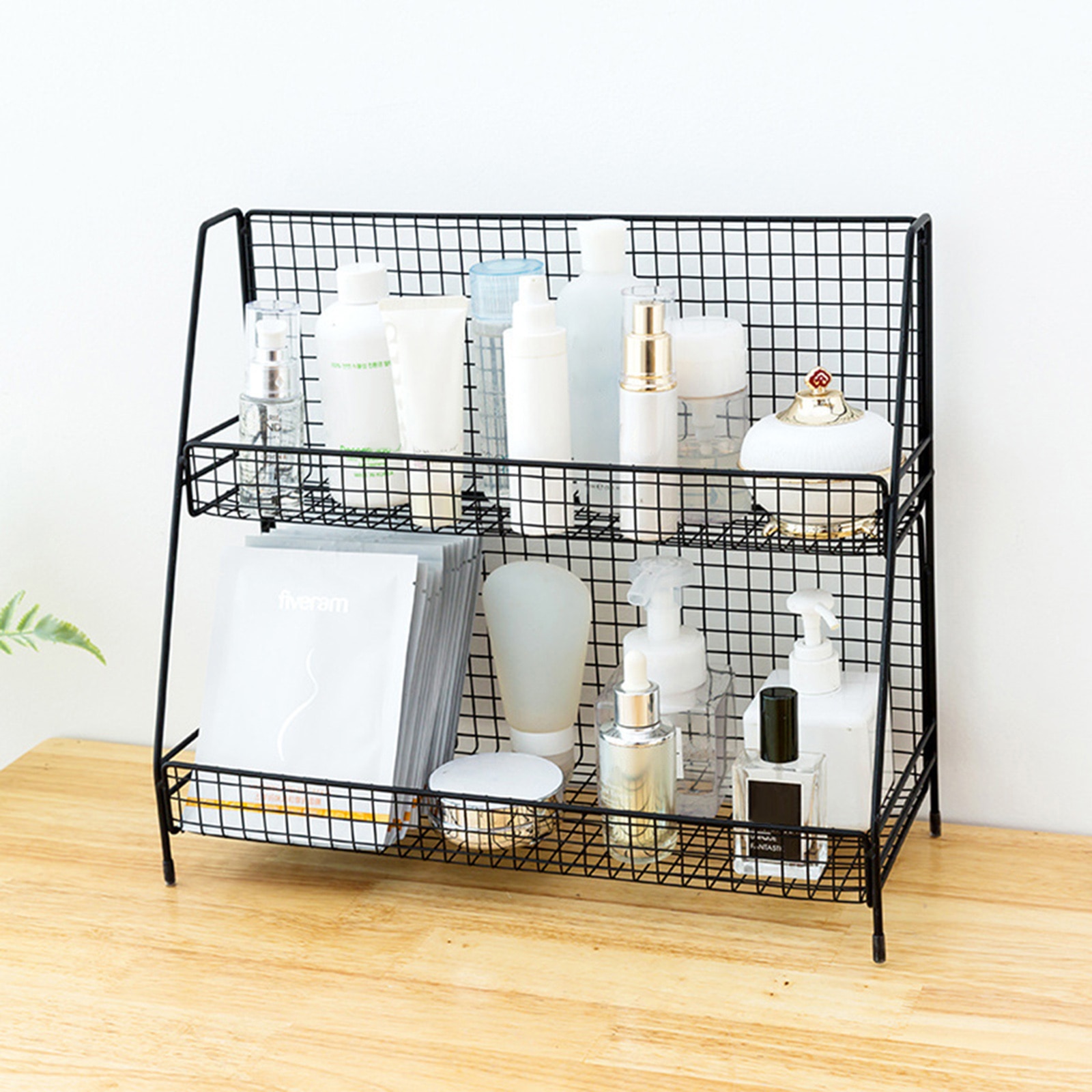 2 Tier Shower Caddy Shelf With Hooks Storage Rack Stainless Steel Without Drilling For Lavatory Washroom Restroom Shower Toilet