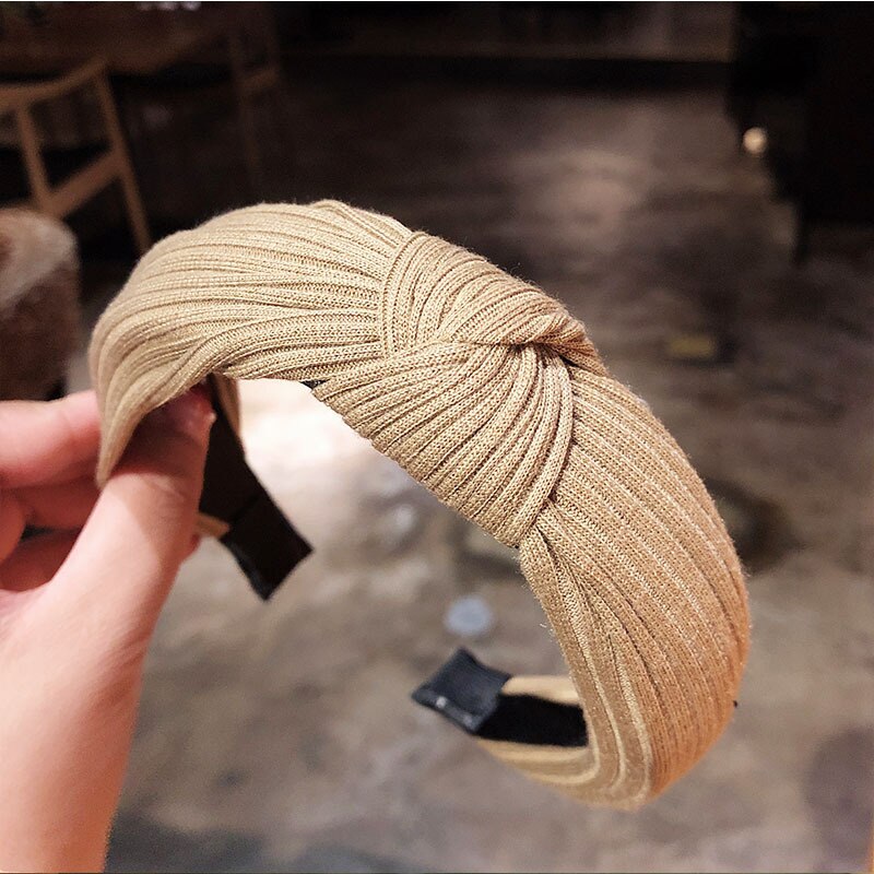 Naisten painettu kangas hiuspanta solmittu hiuspanta naisille hiusasusteet tyttöjen hiusnauhat raitapään kääre korea: 9