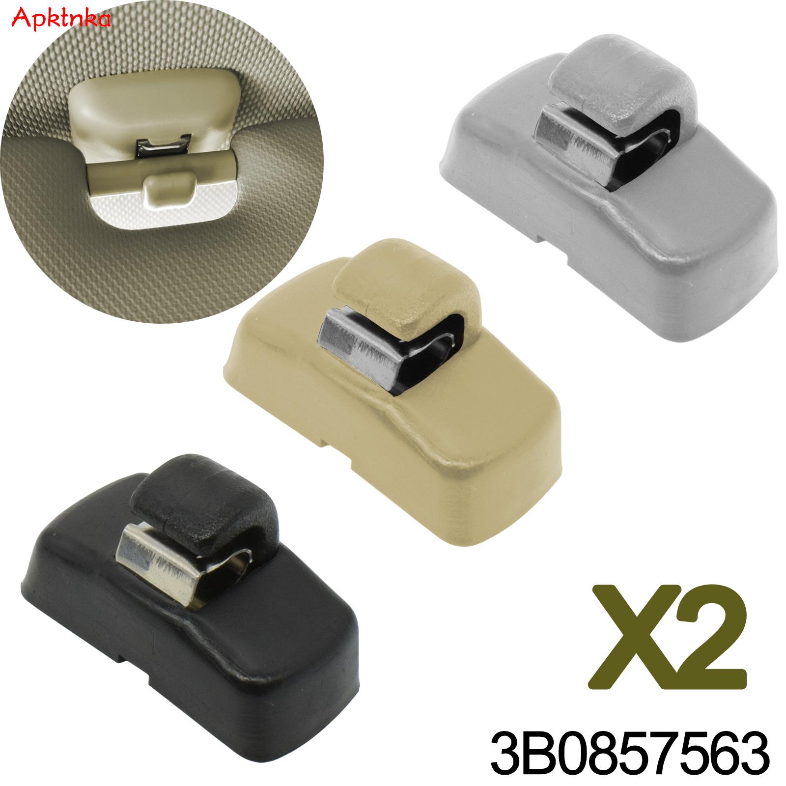 Apktnka 2x Auto Zonneklep Haak Clips Hanger Houder Gesp Beugel Retainer Voor VW Caddy Eos Gol Golf Lupo Polo Sharan Touran