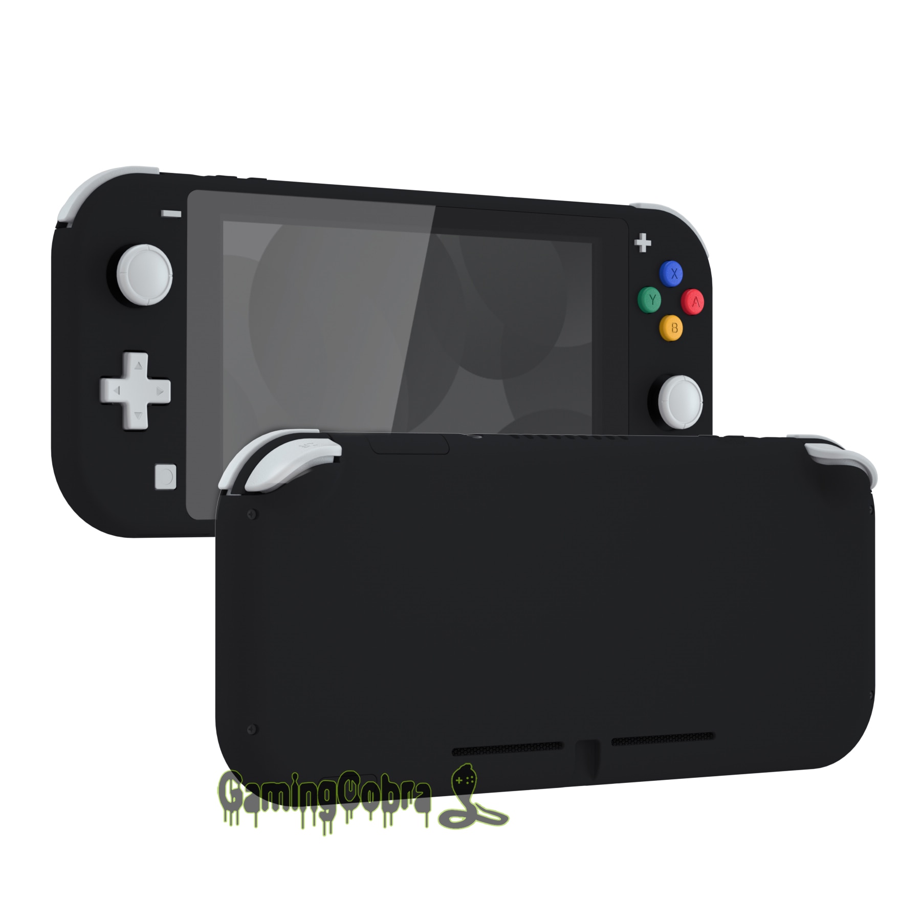 Soft Touch Black DIY Replacement Shell Housing Case Cover with Screen Protector for NS Switch Lite