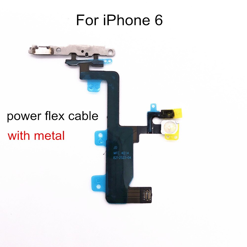 Power Flex Kabel mit Metall Für iPhone 5 5S SE 6 6S 7 8 Plus X XS MAS XR Volumen Schalter Auf Off Taste Ersatzteil Ersatz: 6G