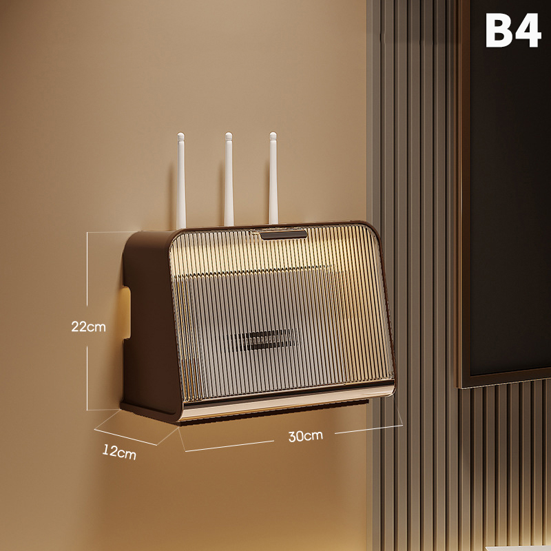 Router Storage Box Shelf Wall Mounted Wifi Organizer Box Punch-Free Socket Box Set-Top Box Organizer Box Living Room Storage: MULTI