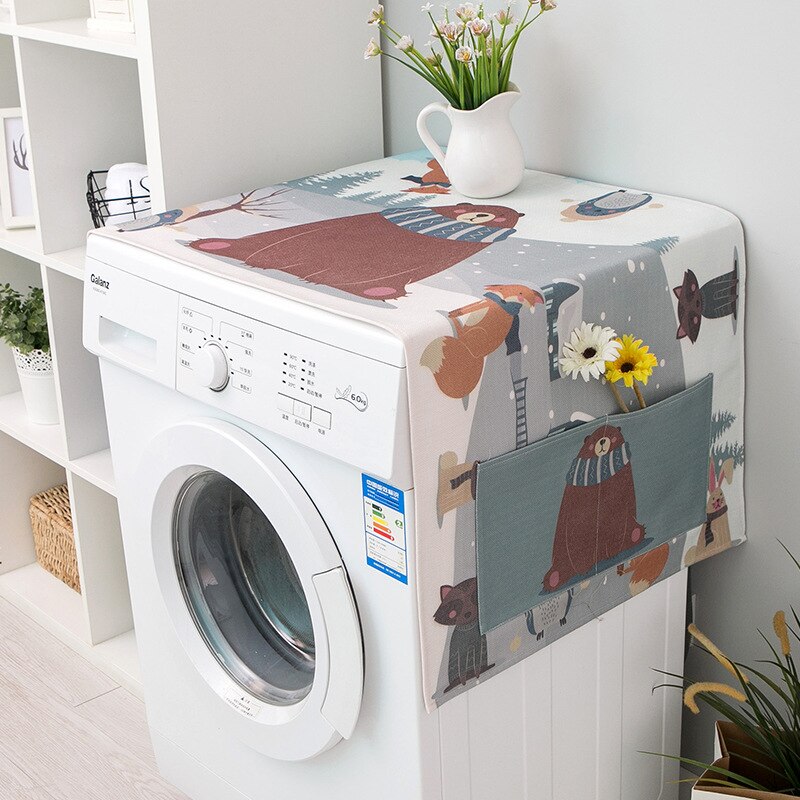 Home Cleaning Carton Dust Covers Washing Machine Covers Refrigerator Dust With Pocket Cotton Dust Cover: G