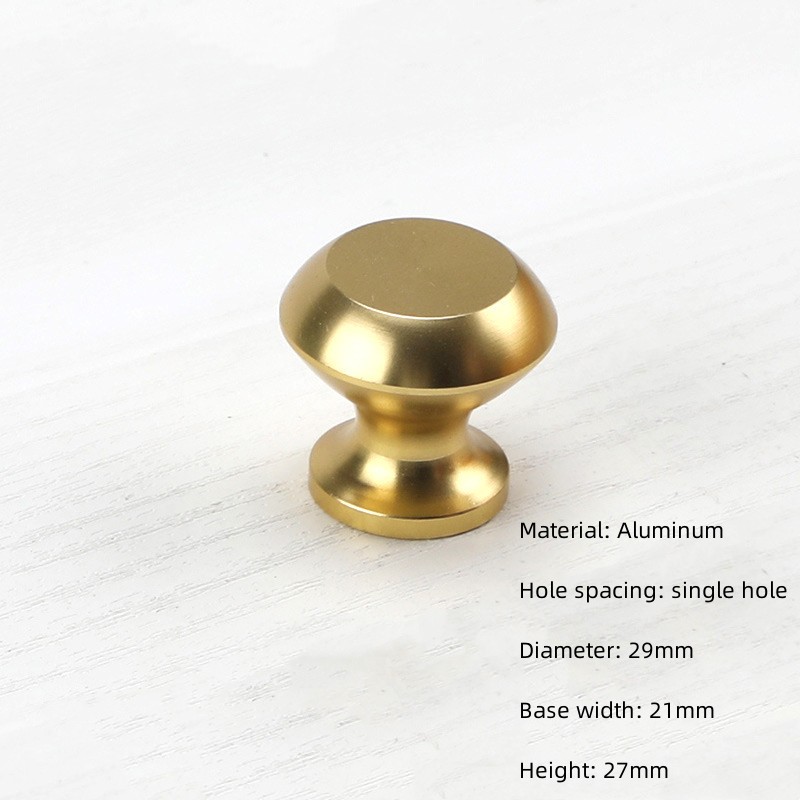 Manija de un solo orificio de aluminio dorado, cajón de armario moderno, perilla redonda, muebles de armario de cocina, manija de puerta pequeña, decoración del hogar: Morado