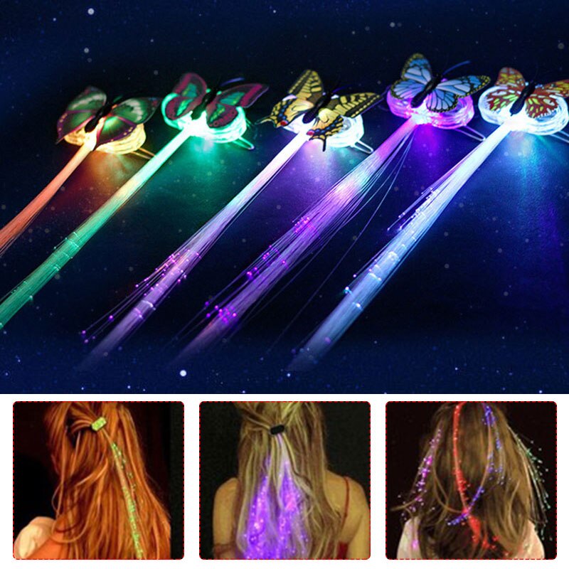 10 Pcs/7 Pcs LED Flashing Hair Braid Glowing Luminescent Hairpin Hair Ornament Girls LED Novetly Toys Year Party Christmas