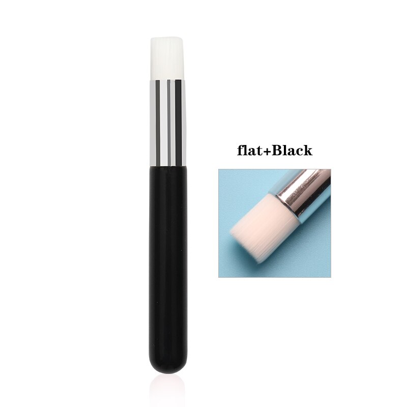 5 stk næsebørste eyelash extensions værktøj makeup rensebørste hudorm rene vippe shampoo børster: Flad sort