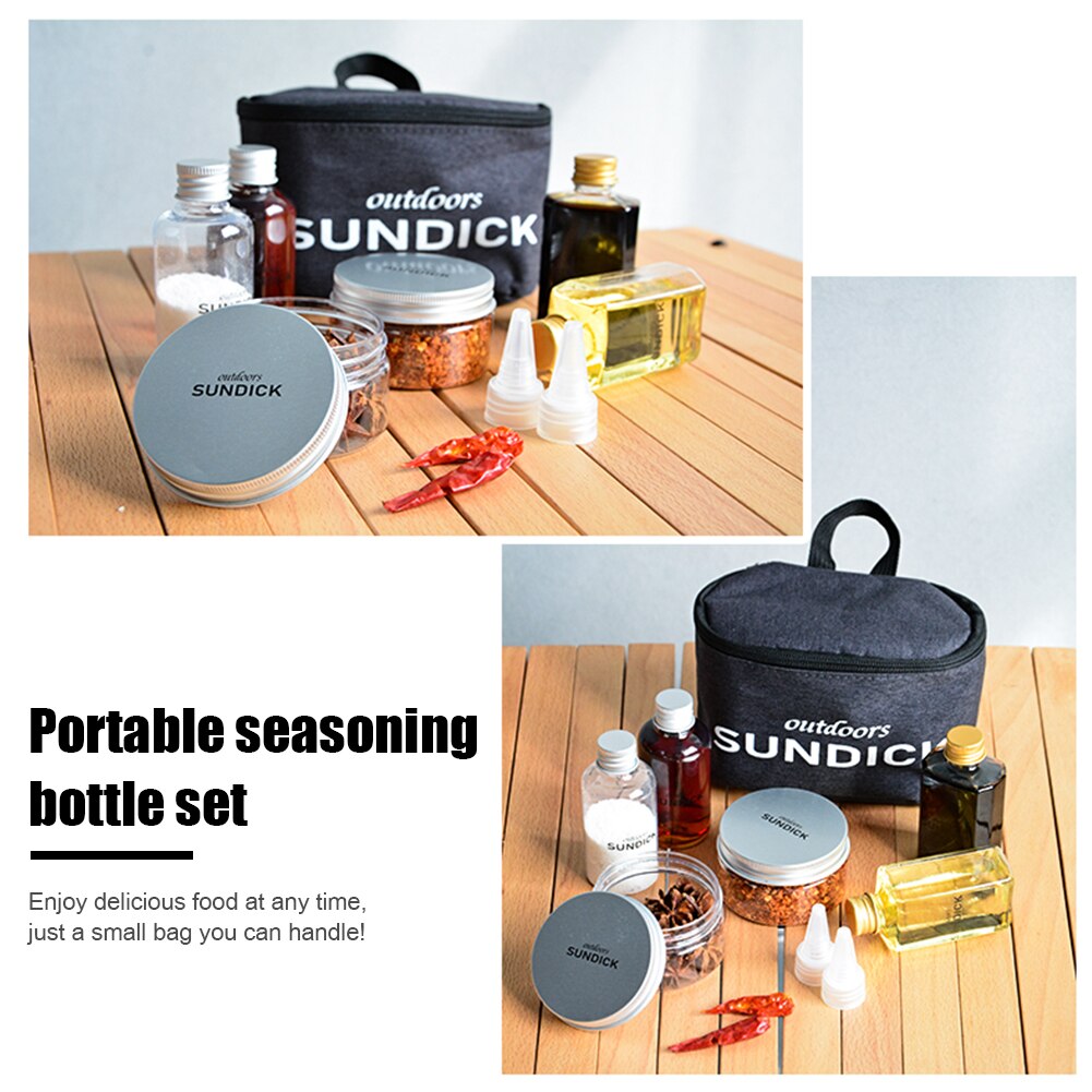 8 stk camping krydderier beholdere flaske krydderi oliekrukker sæt udendørs picnic camping grill bordservice opbevaringsbeholder sæt