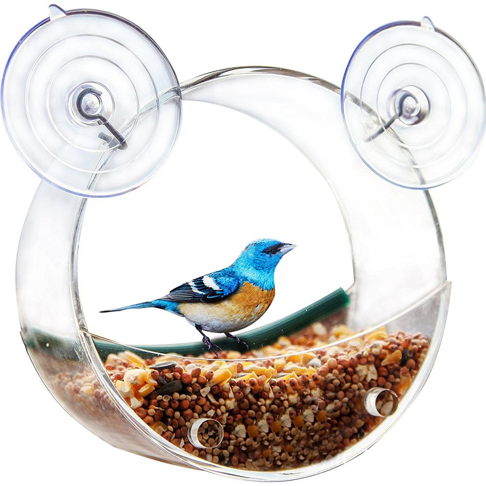 Round Bird Feeder window bird feeder For budgie feeder Hanging Feed sparrow cage In The Birdhouse Window Bird Feeder Bird Cage