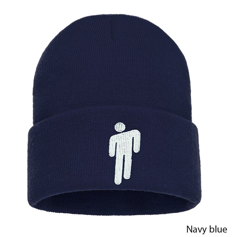 Mütze Deckel Gestrickte Hüte unisex Solide Hüfte-hüpfen Skullies 22 Farben draussen lässig Sport frauen Hütte Fan: Marineblau