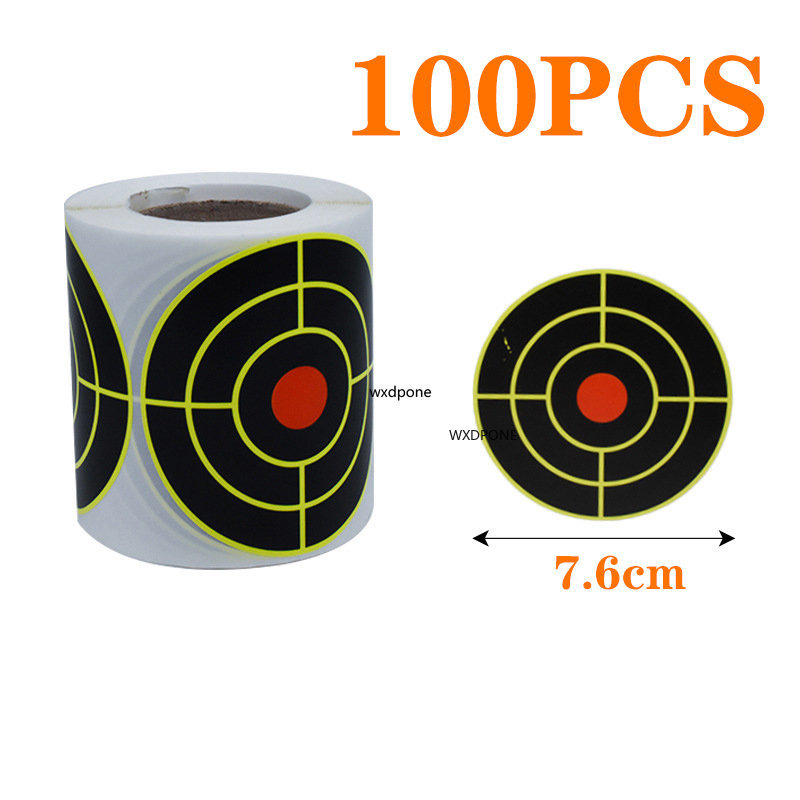 100 Sheet Sticker Targets Splatter Splash Amp Reactive Per Roll 7.50cm Self-Adhesive Colors Impact Shooting (Bullet Eye): Red