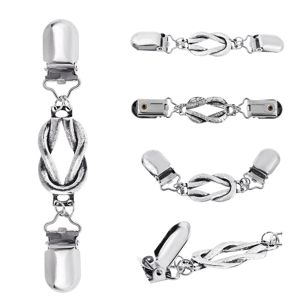 5PCS Elegante Trui Blouse Pin Sjaal Broche Kleding Pins Zilveren Clips Vest Kraag Clip Sluitingen Charm Accessoires Sieraden #