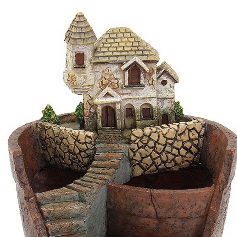 Mini huisbeeldjes, hars bloempot voor kruiden, cactussen, vetplanten, plantenbak, huis, tuin, micro-landschapsdecoratie, knutselen