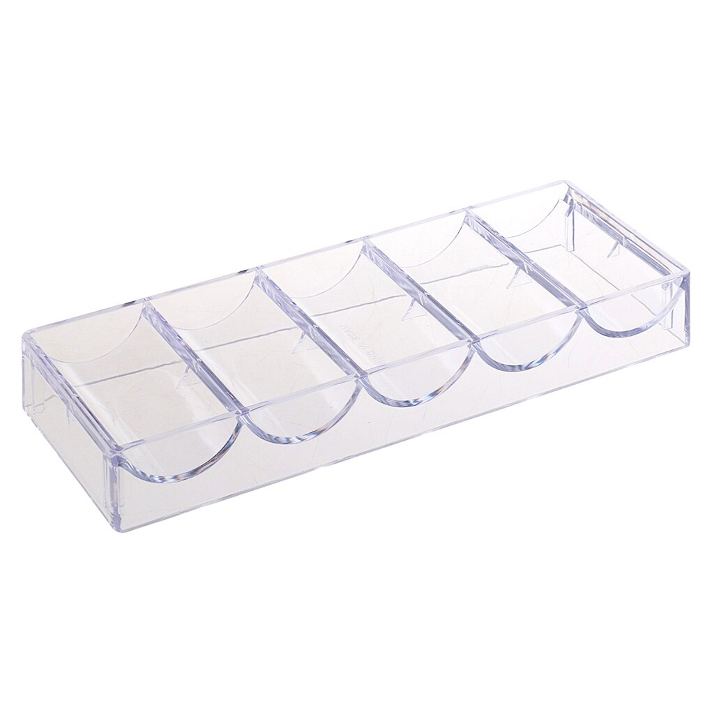 Transparent Acrylic Poker Chips Tray Display Case Box 100 Chips - No Lid
