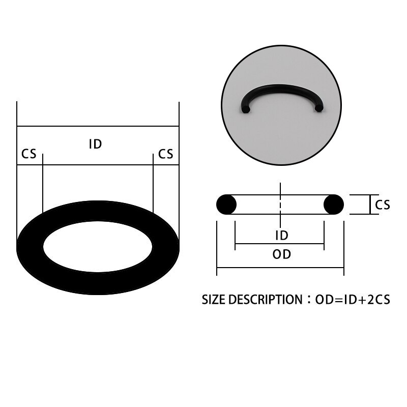 5PCS/lot Rubber Black NBR CS3.55mm ID75/77.5/80/82.5/85/87.5mm O Ring Gasket Oil resistant waterproof