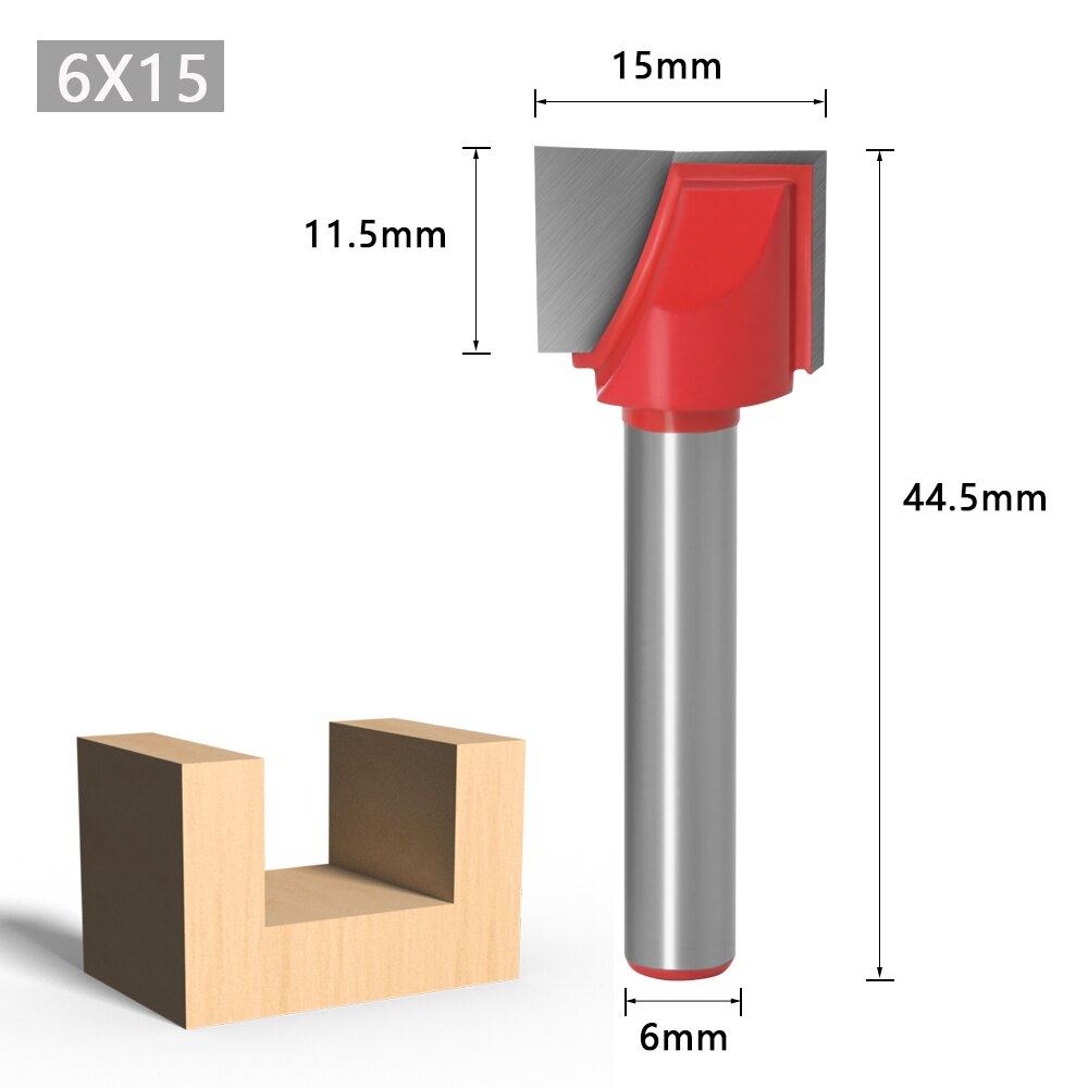 1pc CNC carbide end mill tool 3D woodworking insert router bit Tungsten Cleaning bottom end milling cutter Woodworking cutter: 6X15