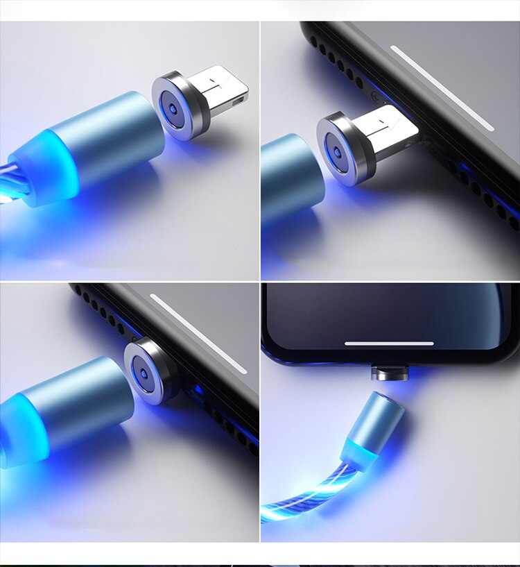 Leuchten LED Beleuchtung Schnelle Ladung Magnetische USB Typ C Kabel Magnetische Kabel USB Mikro Ladegerät Kabel Draht für iPhone Huawei samsung