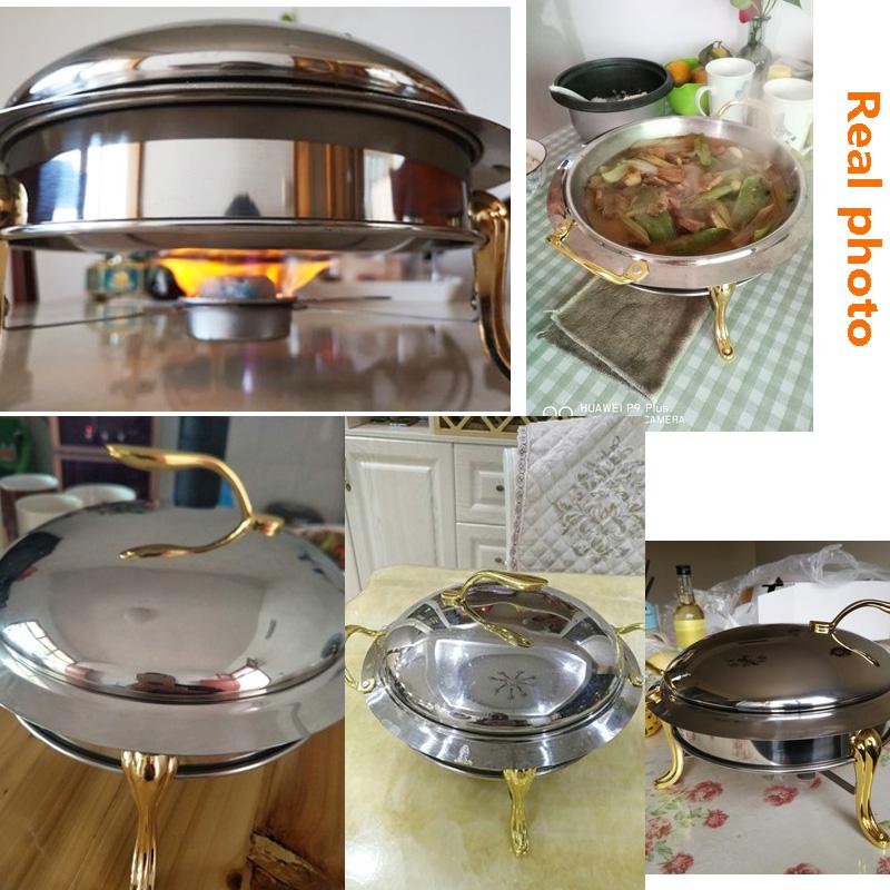 stainless steel alcohol stove household /commercial small chafing dish solid fuel boilersmall dry pot apple pot 20/24cm