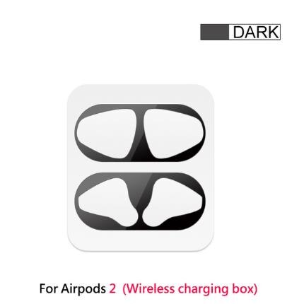 Dust-proof Dust Guard Sticker for Airpods 1 2 Metal Skin Protective Sticker for AirPods 1 Earphone Charging Box Case Cover Shell: Black for wireless