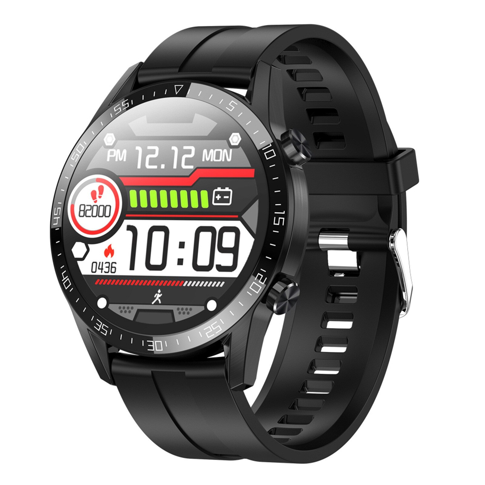 BEHATRD Smartwatch - 1.28" Temperature, Heart Rate, GPS - IP68 Waterproof - Rubber & Silicone Strap: C