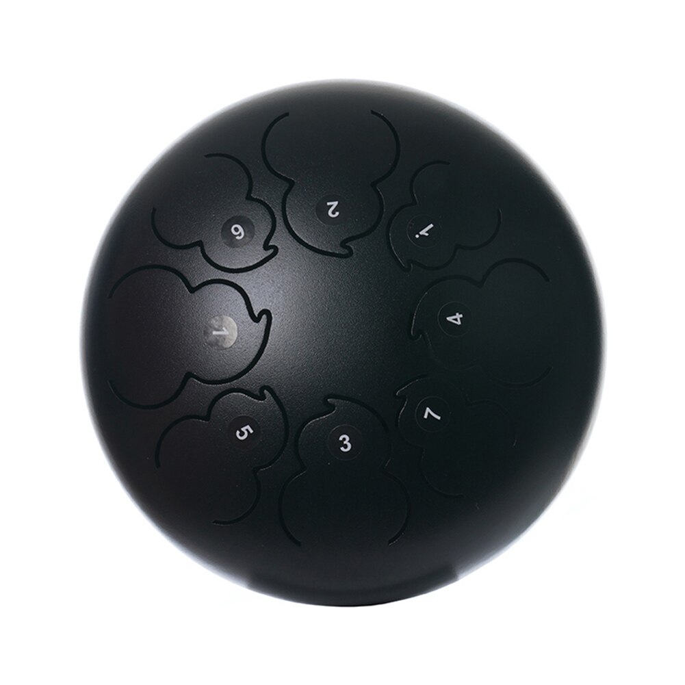 8 Inch Steel Tongue Drum 8 Tune Hand Pan Drum Tank Drum With Drumsticks Carrying Bag Percussion Instruments: Black