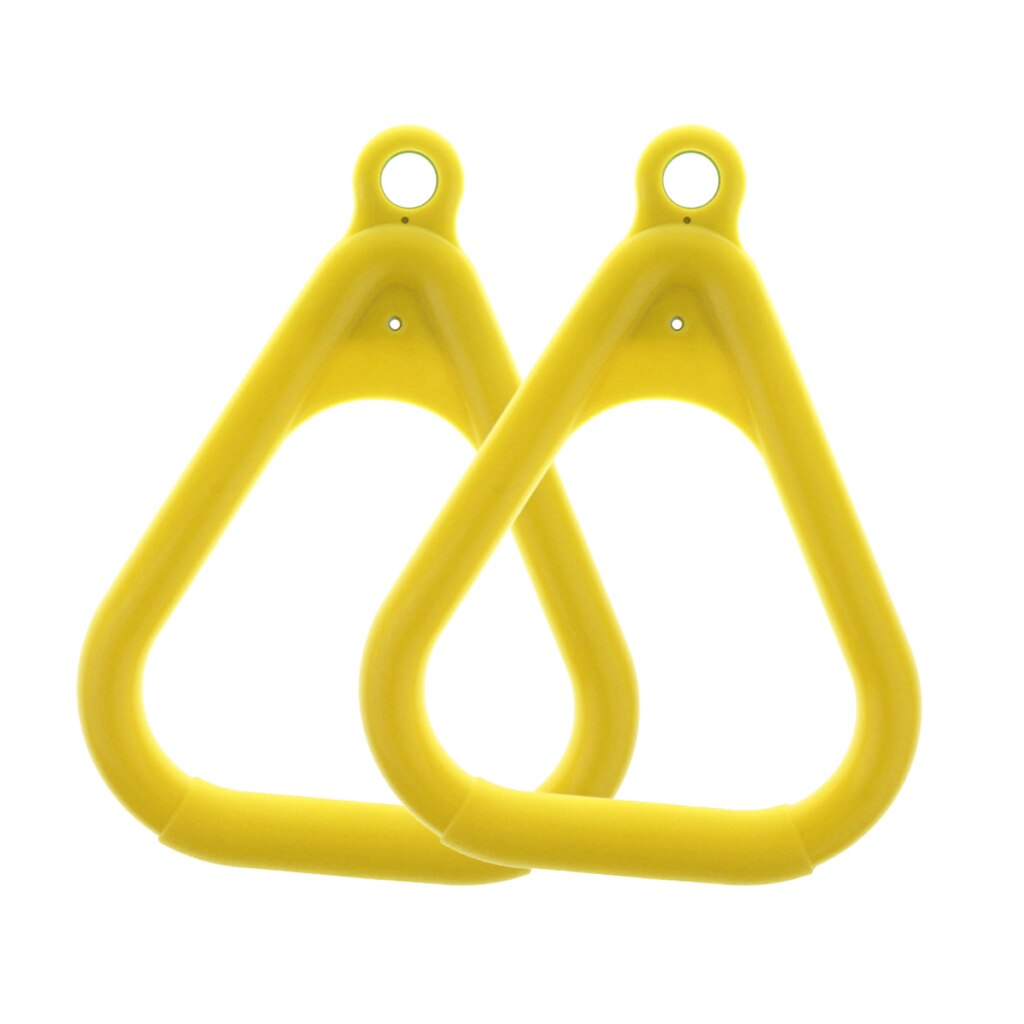 2pcs Swing Set Replacement Rings Trapeze Handles Parts, Kids Swingset Hanging Ring Jungle Gym Accessories - Yellow