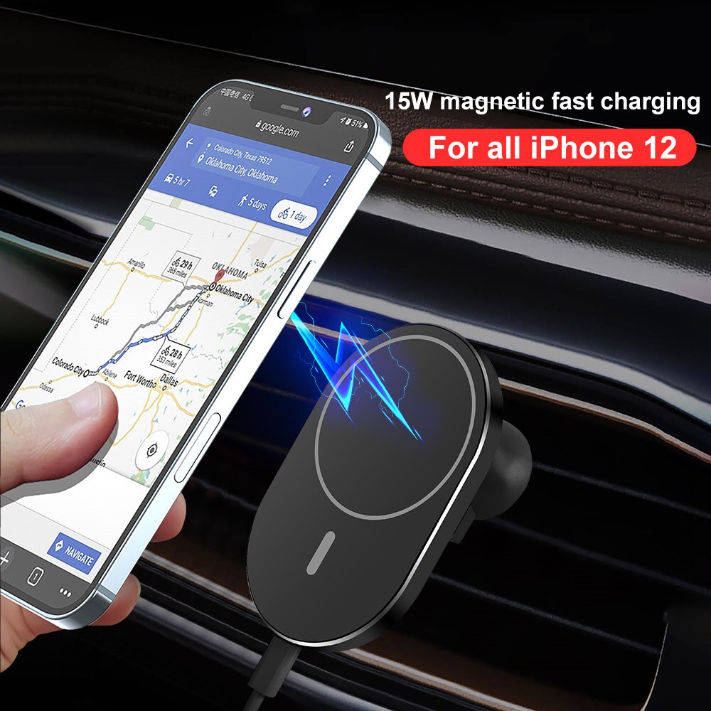 15W Magnetische Auto Draadloze Oplader Adsorptie Auto Telefoon Houder Voor Iphone 12 Pro 12 Pro Max 12 Mini Snelle draadloze Oplader Mount