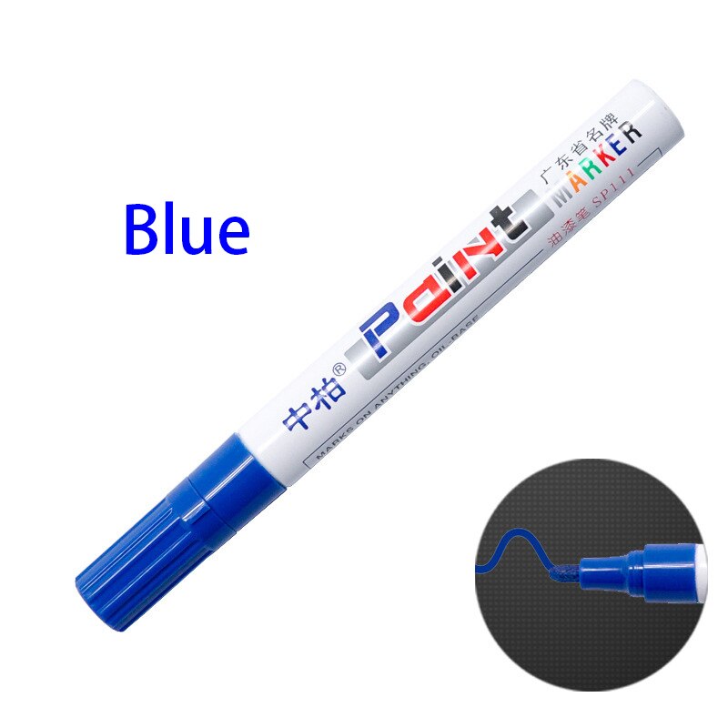 Verf Pennen Graffiti Verf Marker Metallic Permanente Marker Stof Marker Permanent Art Supplies Auto Rubber Tyre Poetsmiddelen: Blue 1pes