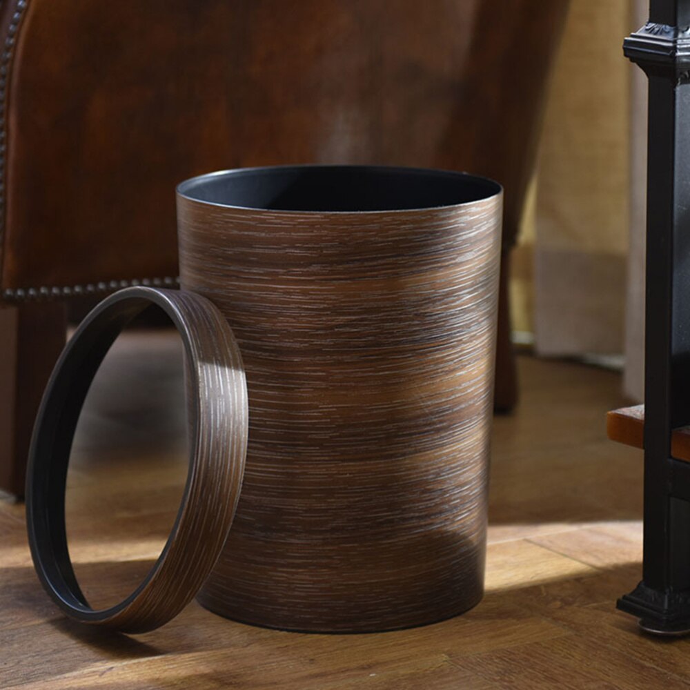 ZAW Prullenbak Afvalbakken Plastic Prullenbak Retro Imitatie Hout Graan Plastic Donker Bruin Vuilnisbak voor Thuis Keuken Badkamer Kantoor Prullenbak (Kleur: A, Maat: 3,7 m ZAW Prullenbak Afvalbakken Plastic Prullenbak Retro Imitatie Hout Graan Plastic Donker Bruin Vuilnisbak voor Thuis Keuken Badkamer Kantoor Prullenbak (Kleur: A, Maat: 3,7 m