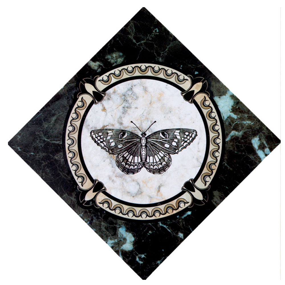 12pcs Diagonal Seam Stickers Butterfly Marble DIY Tile Sticker Waterproof Self-Adhesive Floor Sticker For Living Room Kitchen