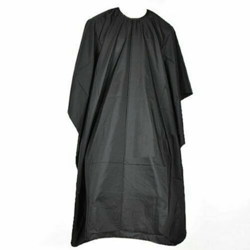 Frisör cape mönster klippa hår vattentätt tyg salong förkläde frisyr kappor frisör frisör verktyg håraccessoarer: Svart (80 x 145cm)
