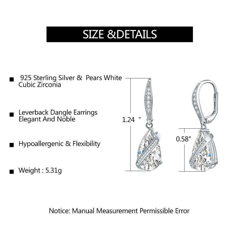 E Sieraden Sterling Zilver 925 Sieraden Sets Water Oorbellen Ketting Zirconia Bruiloft Kristal Bruids Sieraden Sets
