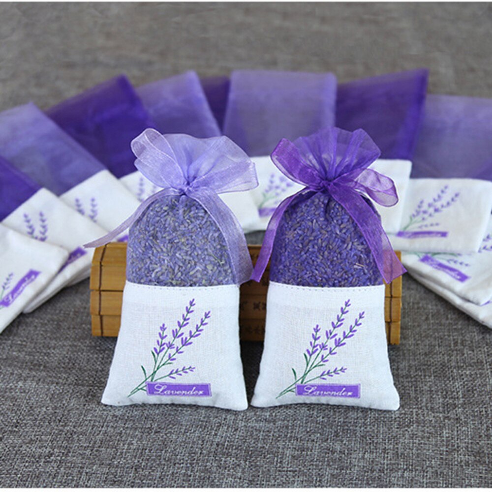 25pcs Empty Lavender Bags Floral Printing Fragrance Pouch Sachets Bag for Relaxing Sleeping Dark Purple)