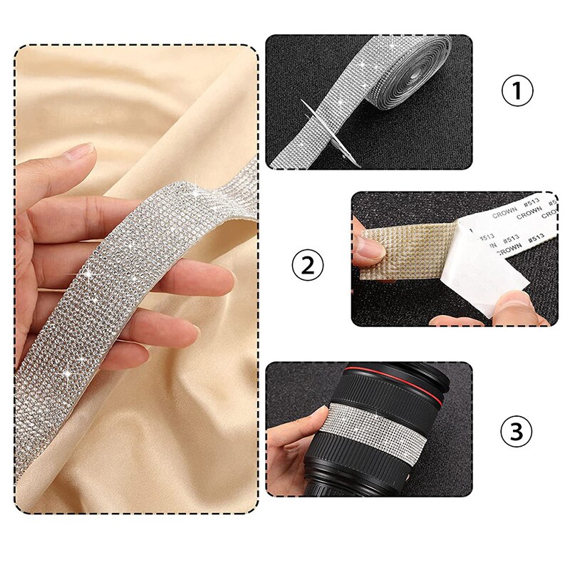 Zelfklevende Kristal Strass Sticker Diamant Lint DIY Sticker Steentjes Arts Crafts Auto Telefoon Decoratie